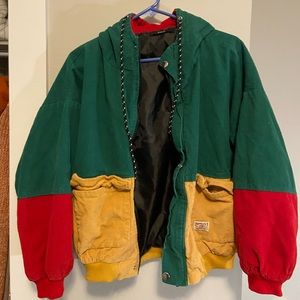 Cropped color block jacket